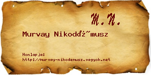 Murvay Nikodémusz névjegykártya